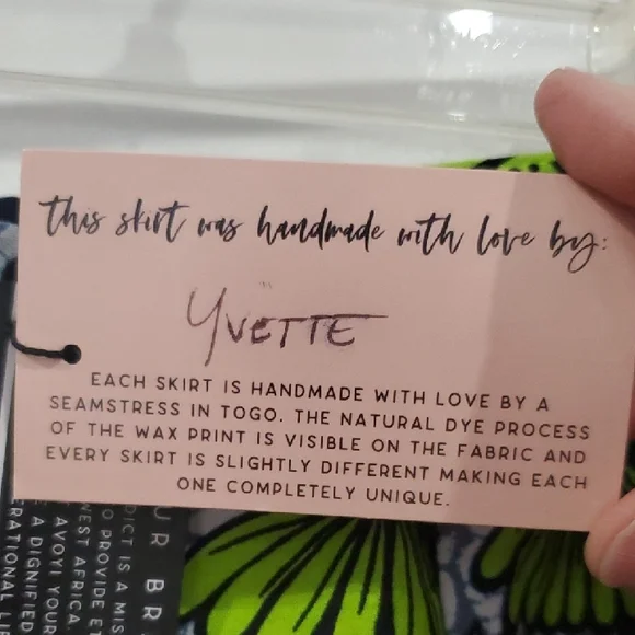 Francis & Benedict Green Floral batik Like Maxi Skirt From Togo NWT - Picture 5 of 10